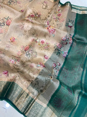 Pure Organza digital print Handloom Banarasi Saree - The Handlooms