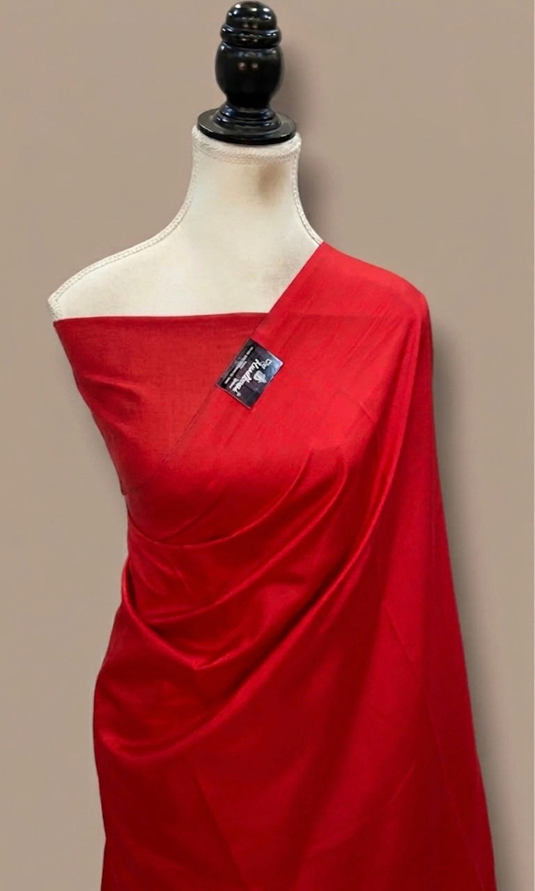 Pure Katan Silk Handloom Banarasi Saree-Plain