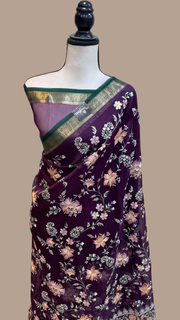 Pure organza Chikankari Handloom Banarasi Saree - The Handlooms