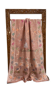 Pure Tussar Georgette Handloom Banarasi Saree With Meenakari - The Handlooms