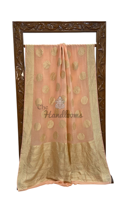 Pure Khaddi Georgette Handloom Banarasi Saree - Water Zari - The Handlooms