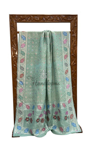 Pure Tussar Georgette Handloom Banarasi Saree With Meenakari - The Handlooms