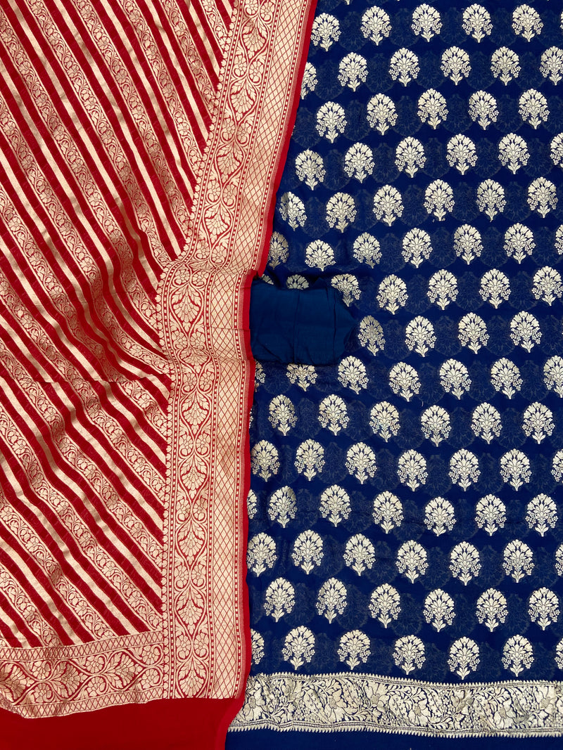 Khaddi Georgette Banarasi Dress material - The Handlooms