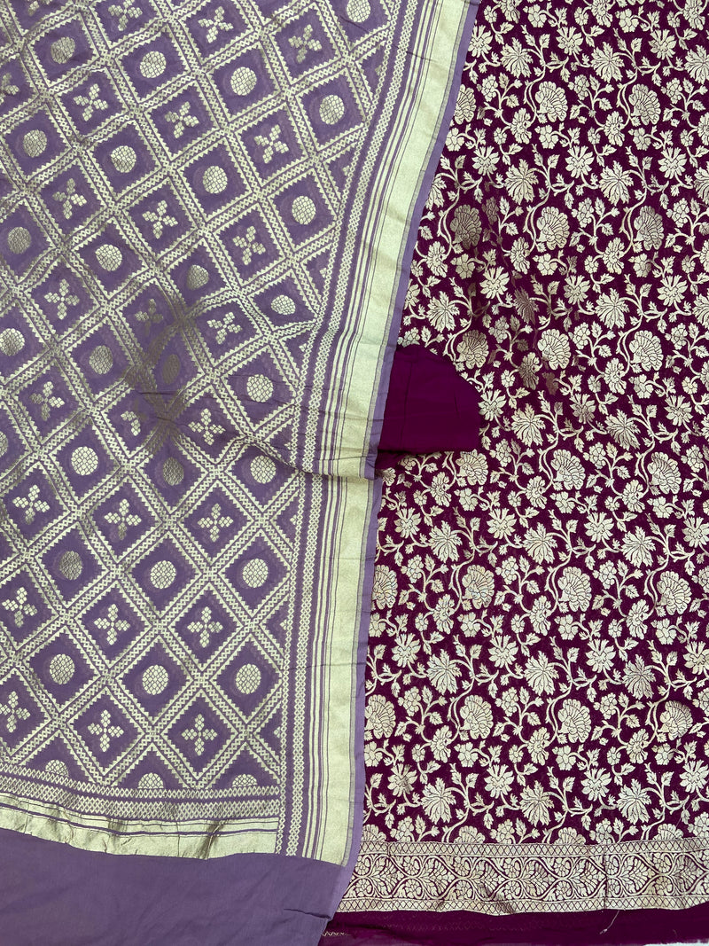 Khaddi Georgette Banarasi Dress material - The Handlooms