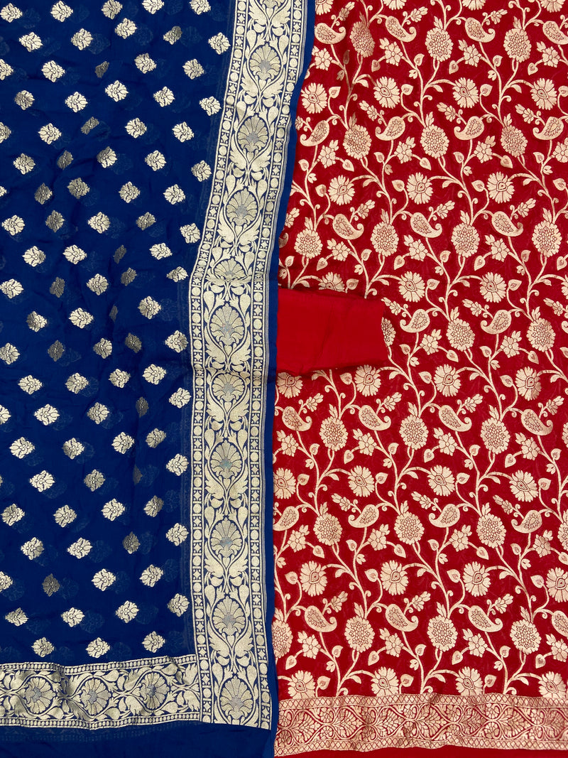 Khaddi Georgette Banarasi Dress material - The Handlooms