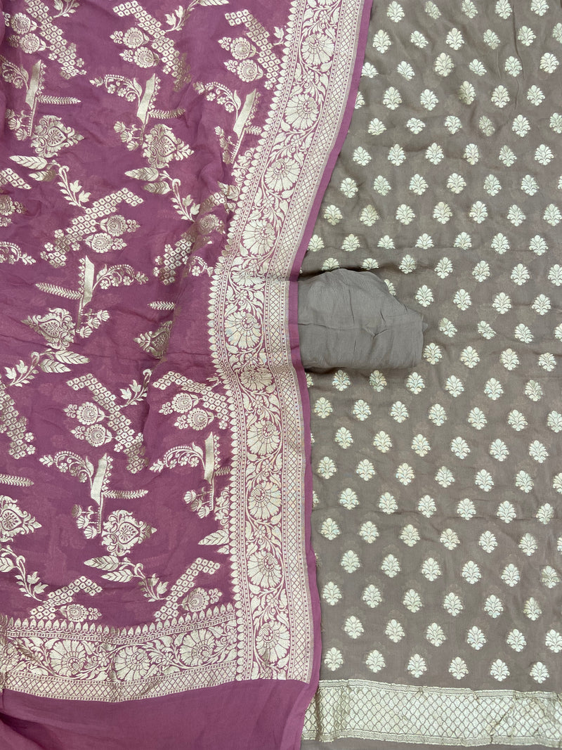 Khaddi Georgette Banarasi Dress material - The Handlooms