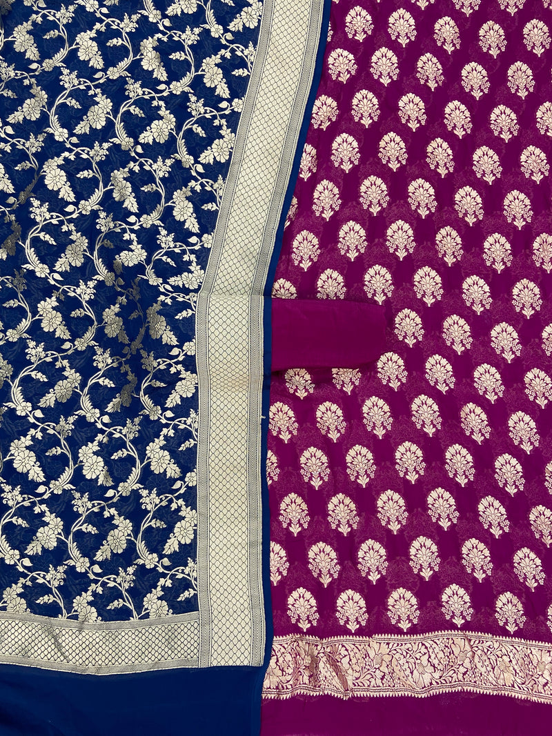 Khaddi Georgette Banarasi Dress material - The Handlooms