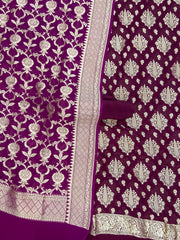 Khaddi Georgette Banarasi Dress material - The Handlooms