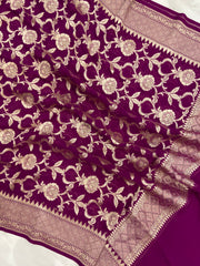 Khaddi Georgette Handloom Banarasi Dupatta - The Handlooms