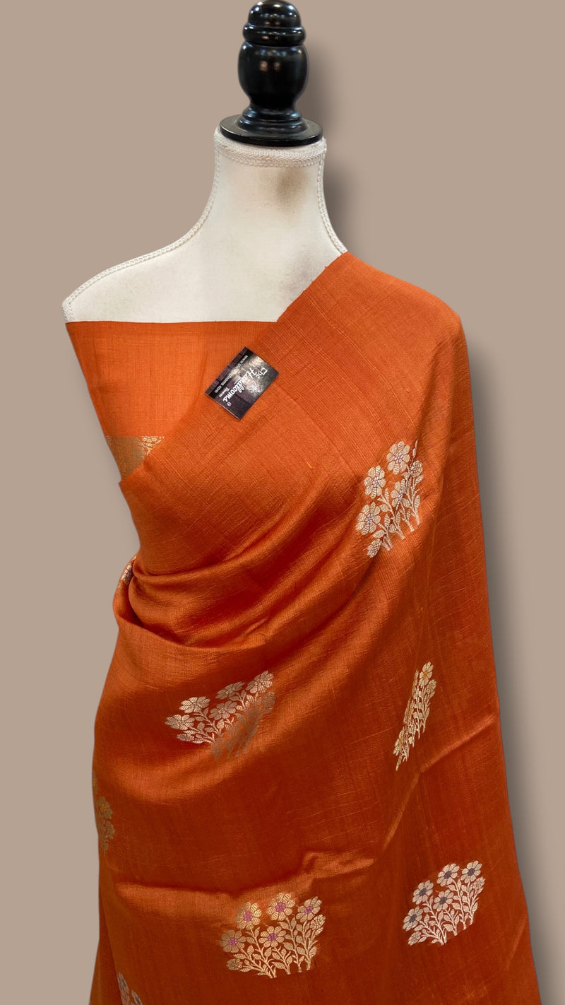 Pure Desi Tussar Silk Handloom Banarasi Saree - The Handlooms