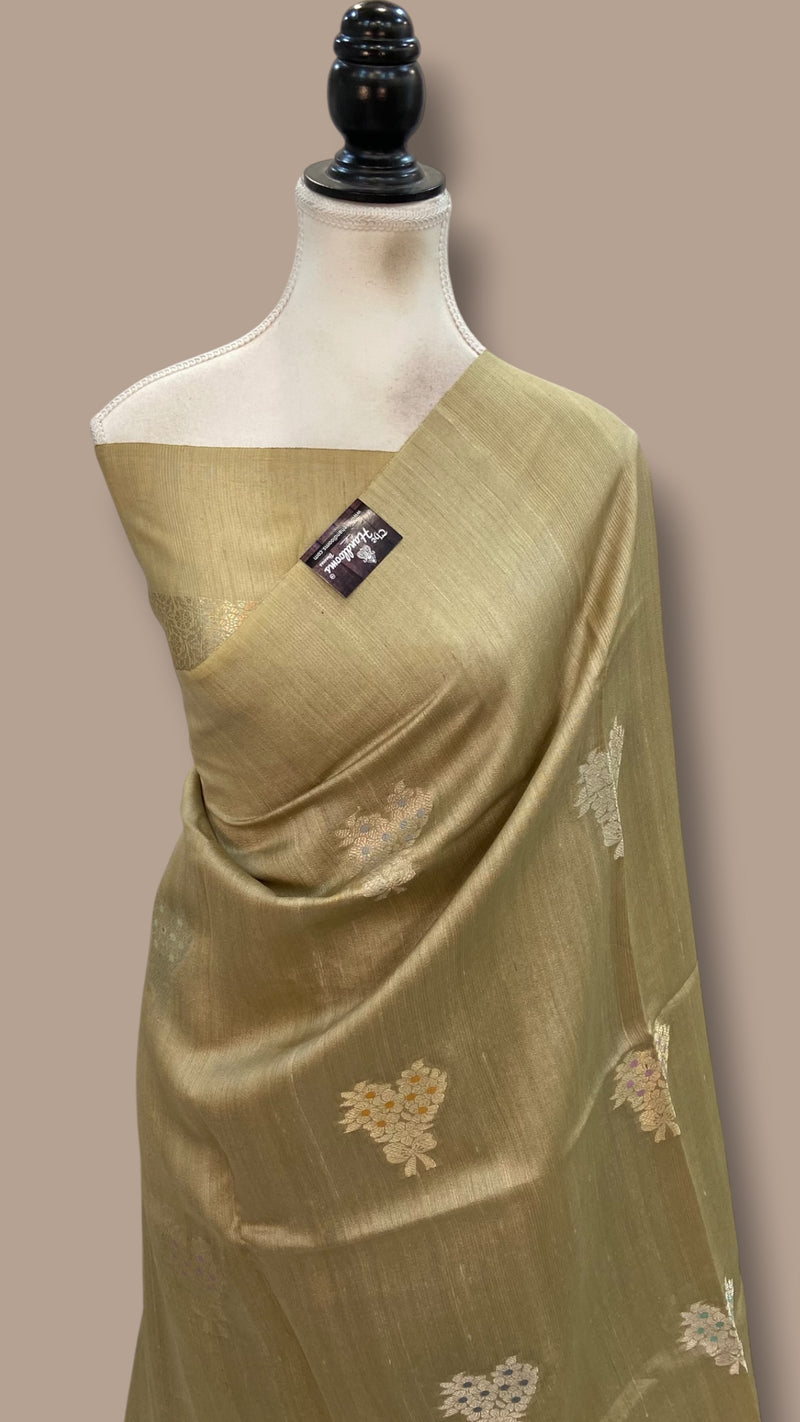 Pure Desi Tussar Silk Handloom Banarasi Saree - The Handlooms