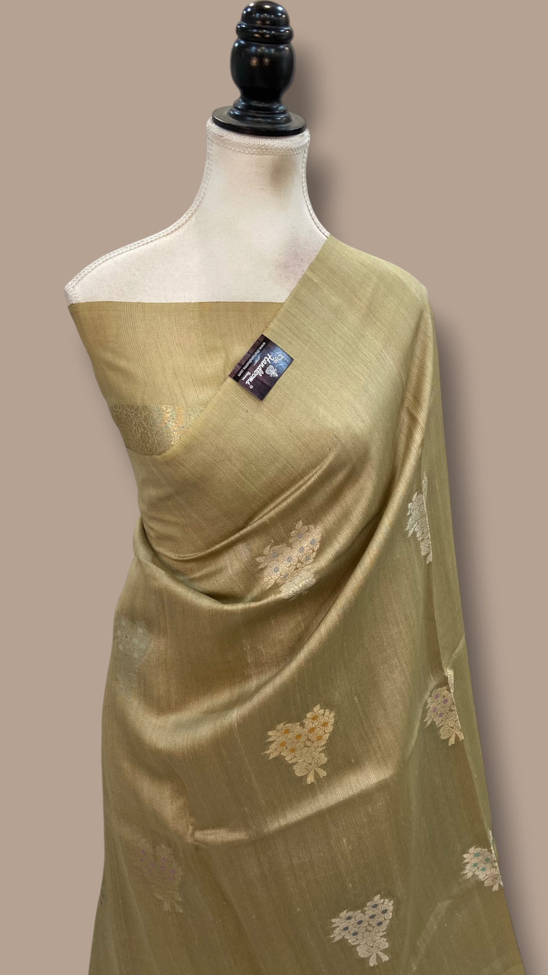 Pure Desi Tussar Silk Handloom Banarasi Saree - The Handlooms