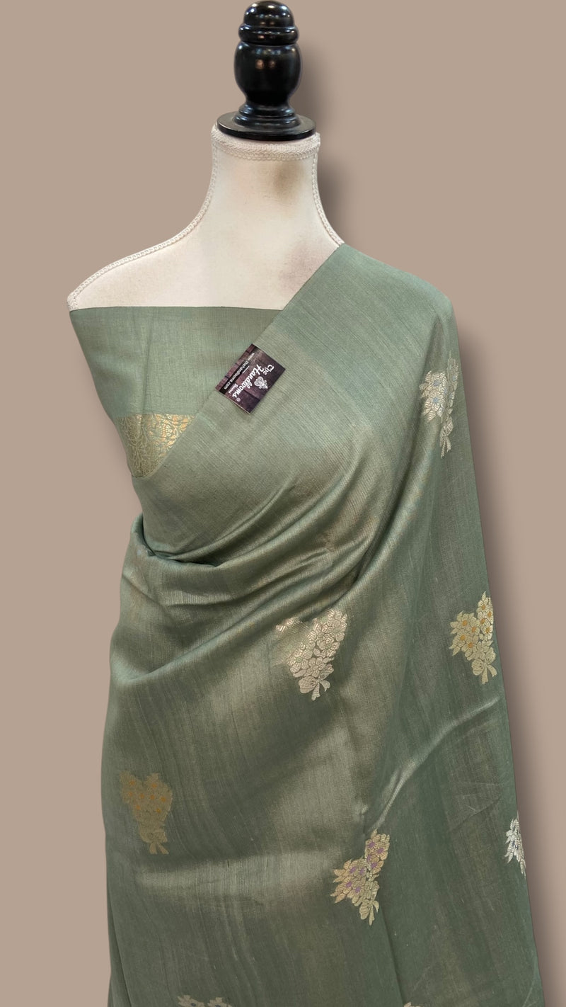 Pure Desi Tussar Silk Handloom Banarasi Saree - The Handlooms