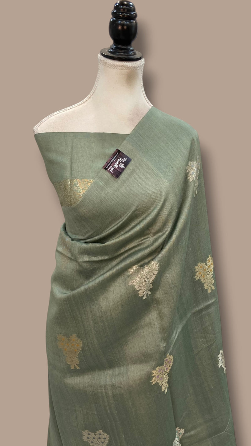 Pure Desi Tussar Silk Handloom Banarasi Saree - The Handlooms