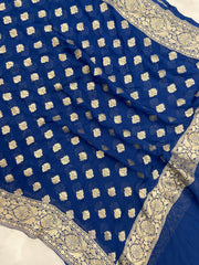 Khaddi Georgette Handloom Banarasi Dupatta - The Handlooms