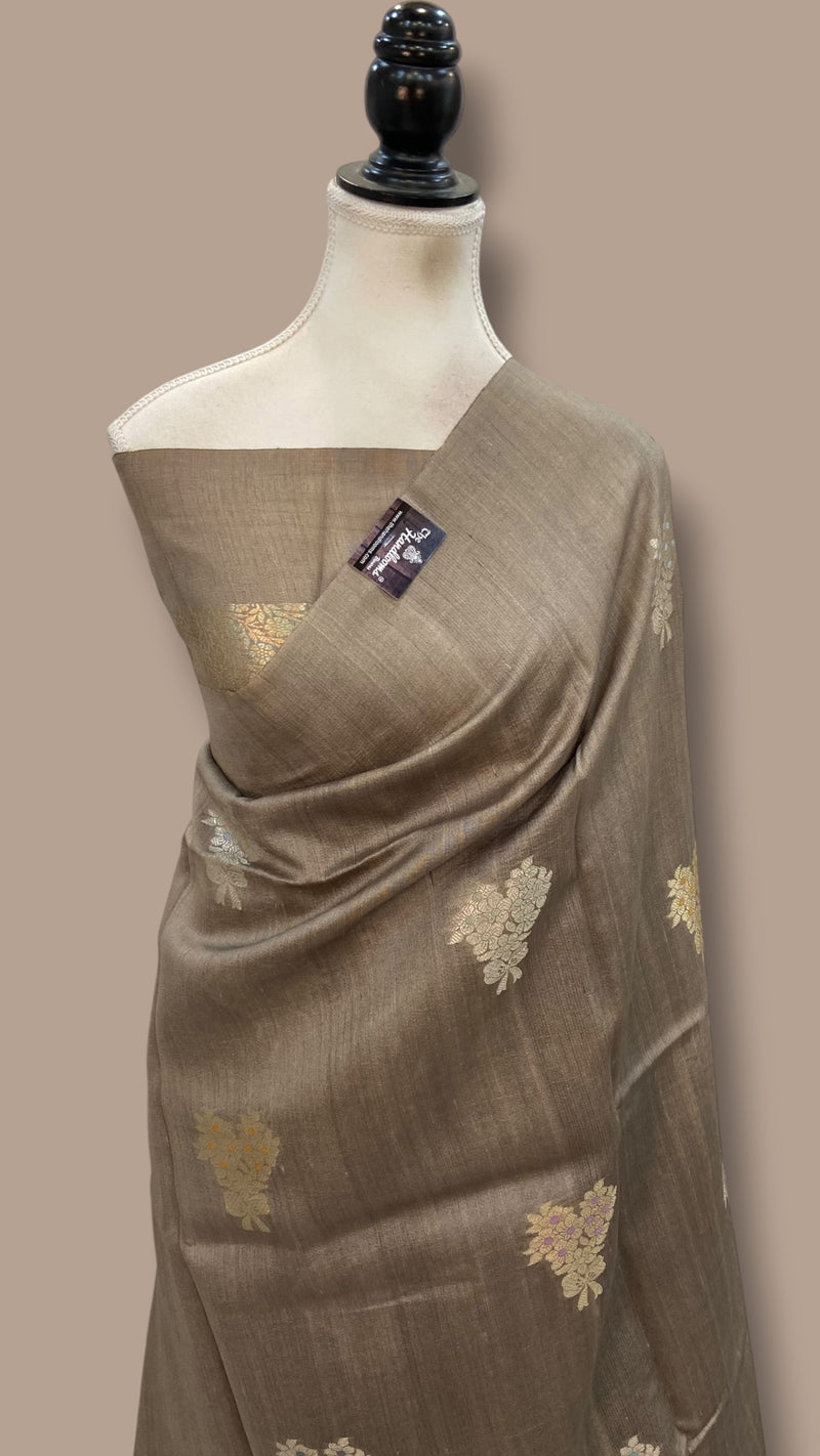 Pure Desi Tussar Silk Handloom Banarasi Saree - The Handlooms
