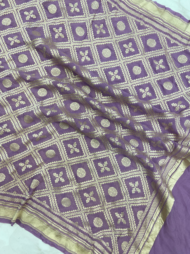 Khaddi Georgette Handloom Banarasi Dupatta - The Handlooms