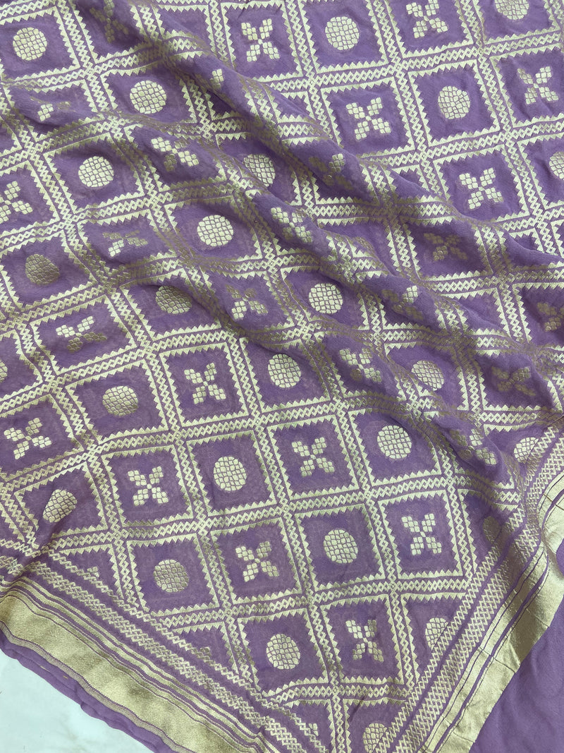 Khaddi Georgette Handloom Banarasi Dupatta - The Handlooms