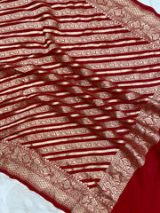 Khaddi Georgette Handloom Banarasi Dupatta - The Handlooms