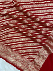 Khaddi Georgette Handloom Banarasi Dupatta - The Handlooms