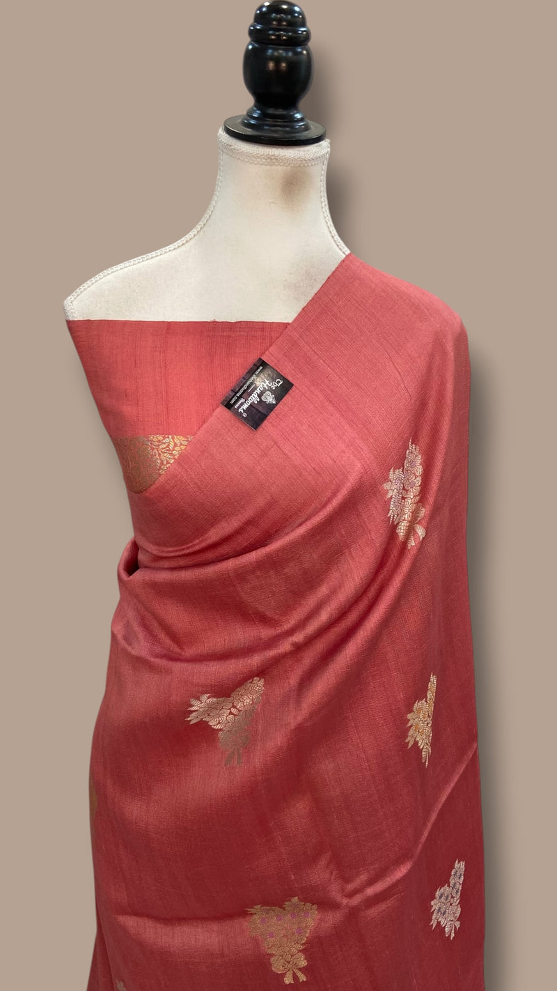 Pure Desi Tussar Silk Handloom Banarasi Saree - The Handlooms