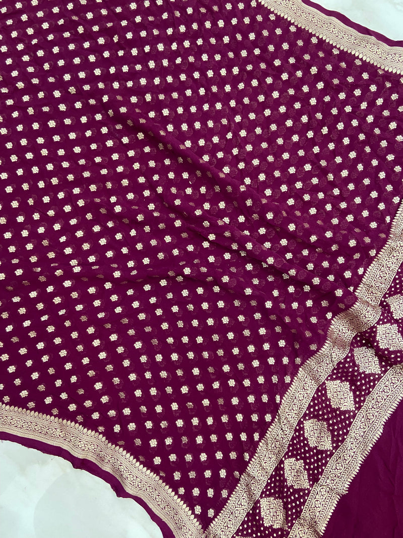 Khaddi Georgette Handloom Banarasi Dupatta - The Handlooms
