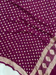 Khaddi Georgette Handloom Banarasi Dupatta - The Handlooms