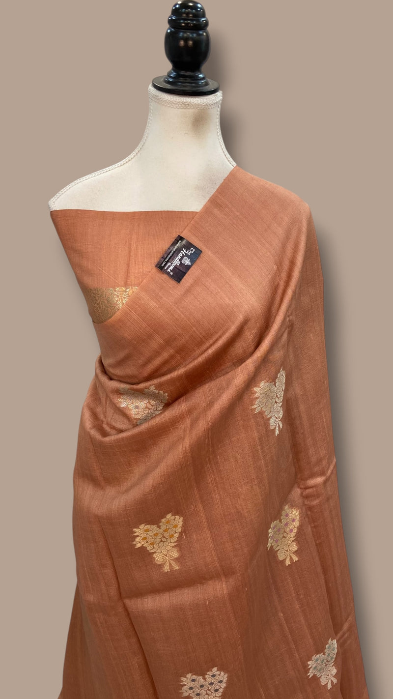 Pure Desi Tussar Silk Handloom Banarasi Saree - The Handlooms