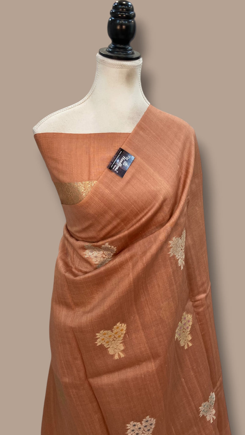 Pure Desi Tussar Silk Handloom Banarasi Saree - The Handlooms