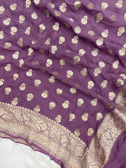 Khaddi Georgette Handloom Banarasi Dupatta - The Handlooms