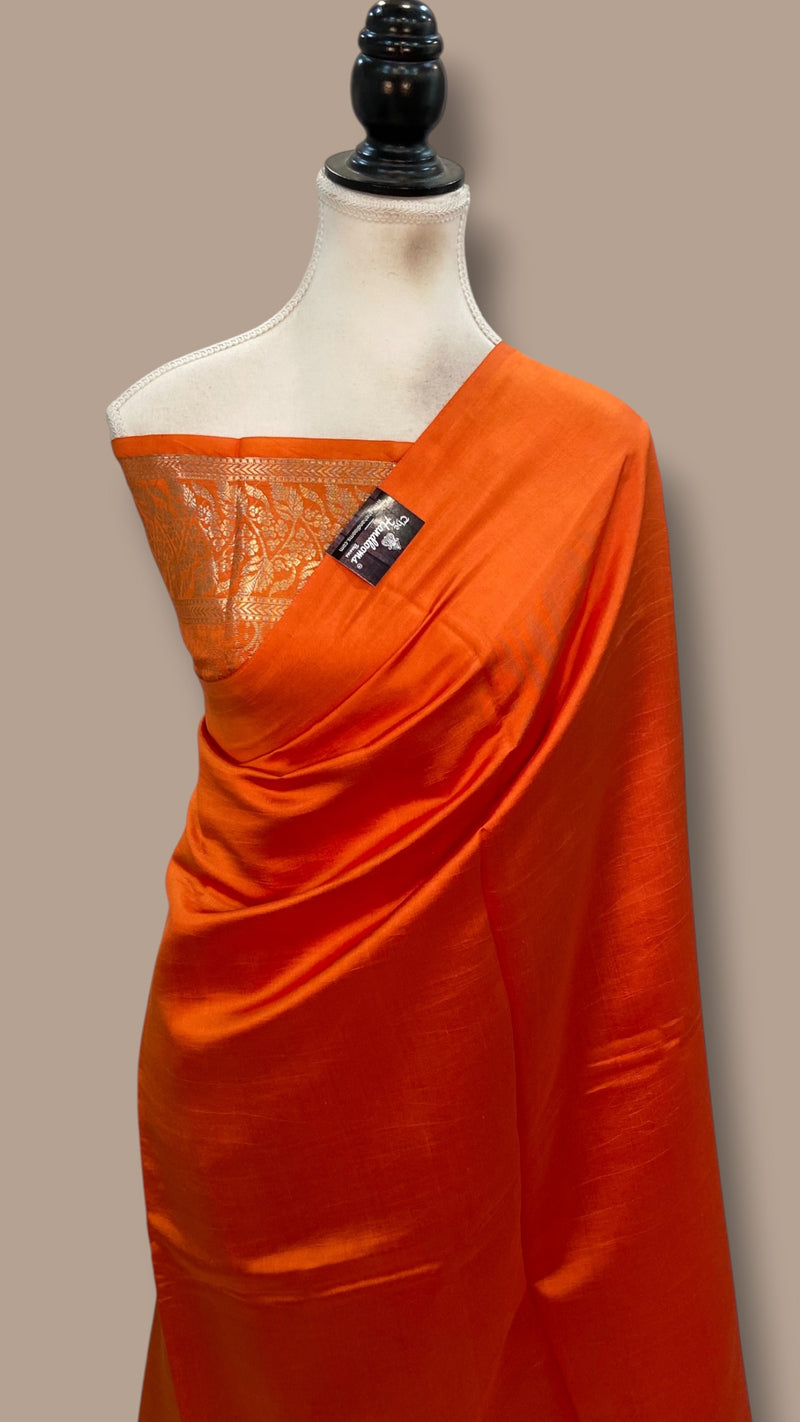 Pure Mango Silk Banarasi Handloom Saree - The Handlooms