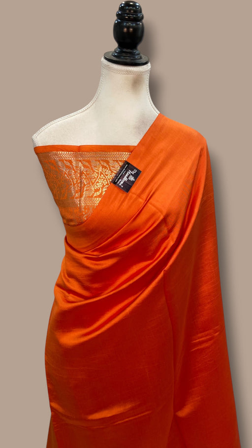Pure Mango Silk Banarasi Handloom Saree - The Handlooms