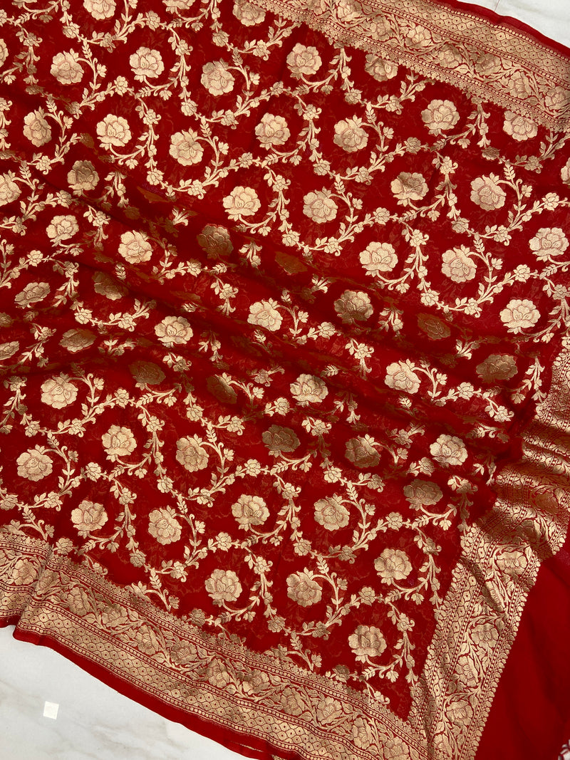 Pure Khaddi Georgette Handloom Dupatta - The Handlooms
