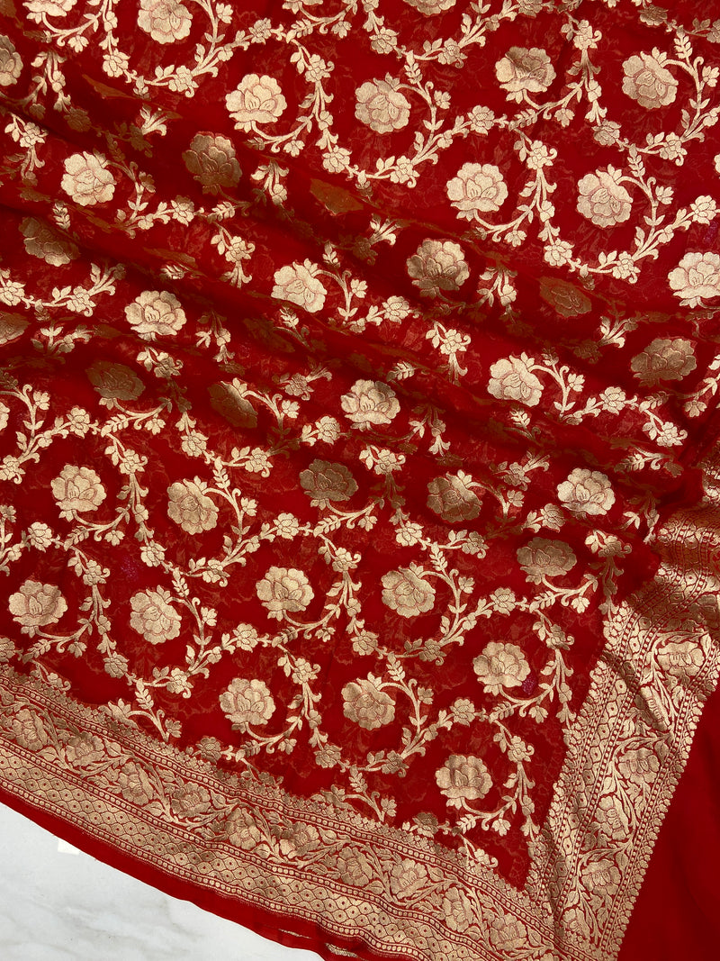 Pure Khaddi Georgette Handloom Dupatta - The Handlooms