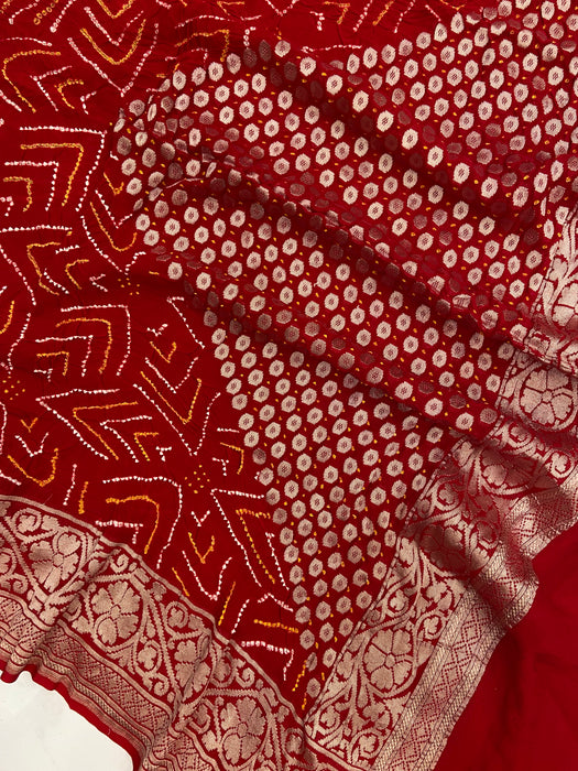 Pure Georgette Banarasi Bandhej Handloom Dupatta