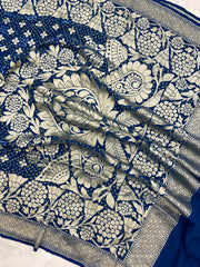 Pure Georgette Banarasi Bandhej Handloom Dupatta - The Handlooms