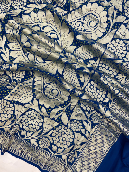 Pure Georgette Banarasi Bandhej Handloom Dupatta