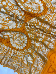 Pure Georgette Banarasi Bandhej Handloom Dupatta - The Handlooms