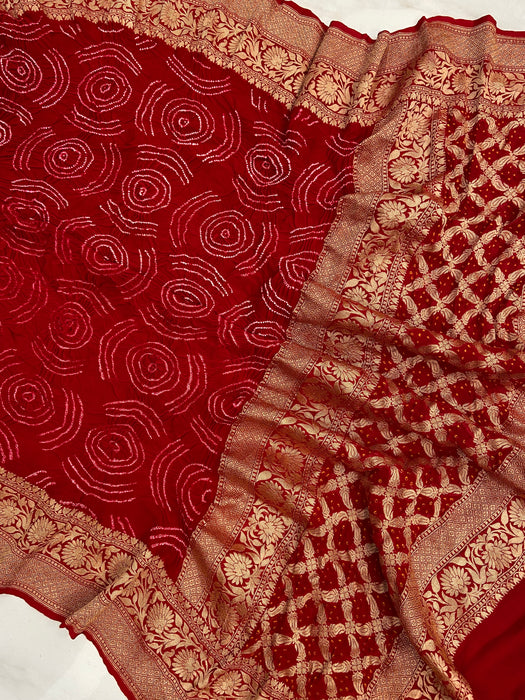 Pure Georgette Banarasi Bandhej Handloom Dupatta