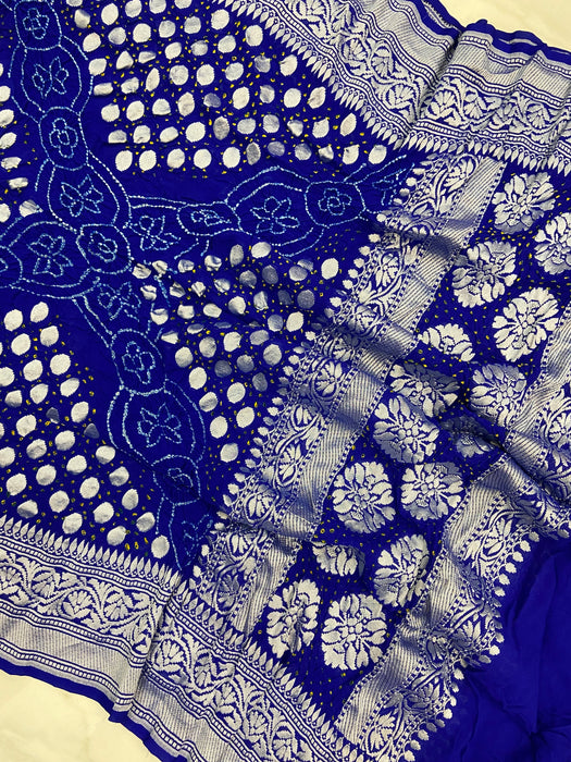 Pure Georgette Banarasi Bandhej Handloom Dupatta