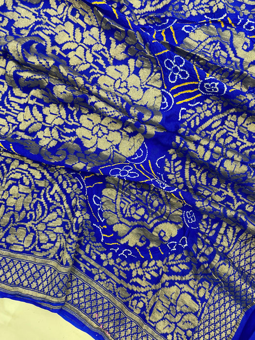 Pure Georgette Banarasi Bandhej Handloom Dupatta