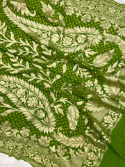 Pure Georgette Banarasi Bandhej Handloom Dupatta - The Handlooms