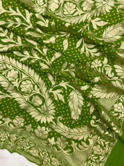 Pure Georgette Banarasi Bandhej Handloom Dupatta - The Handlooms