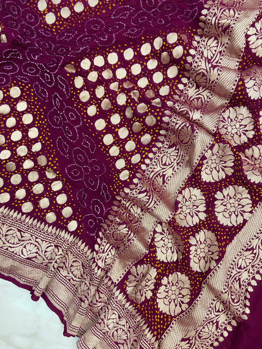 Pure Georgette Banarasi Bandhej Handloom Dupatta