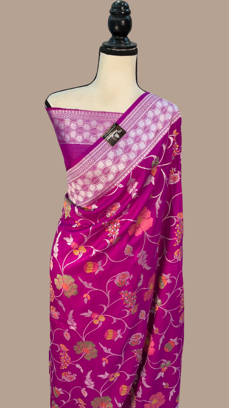 Tussar Georgette Handloom Banarasi Saree - The Handlooms
