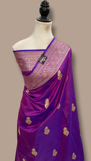 Pure Katan Silk Banarasi Handloom Saree - All Over Kadua Motifs - The Handlooms