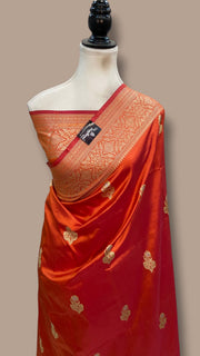 Pure Katan Silk Banarasi Handloom Saree - All Over Kadua Motifs - The Handlooms