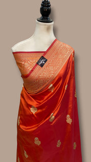 Pure Katan Silk Banarasi Handloom Saree - All Over Kadua Motifs - The Handlooms