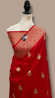 Pure Katan Silk Banarasi Handloom Saree - All Over Kadua Motifs - The Handlooms