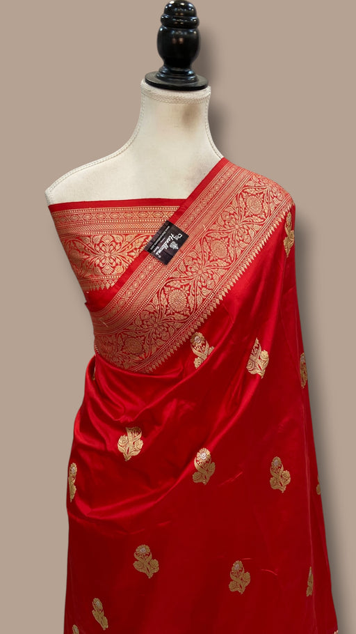 Pure Katan Silk Banarasi Handloom Saree - All Over Kadua Motifs - The Handlooms